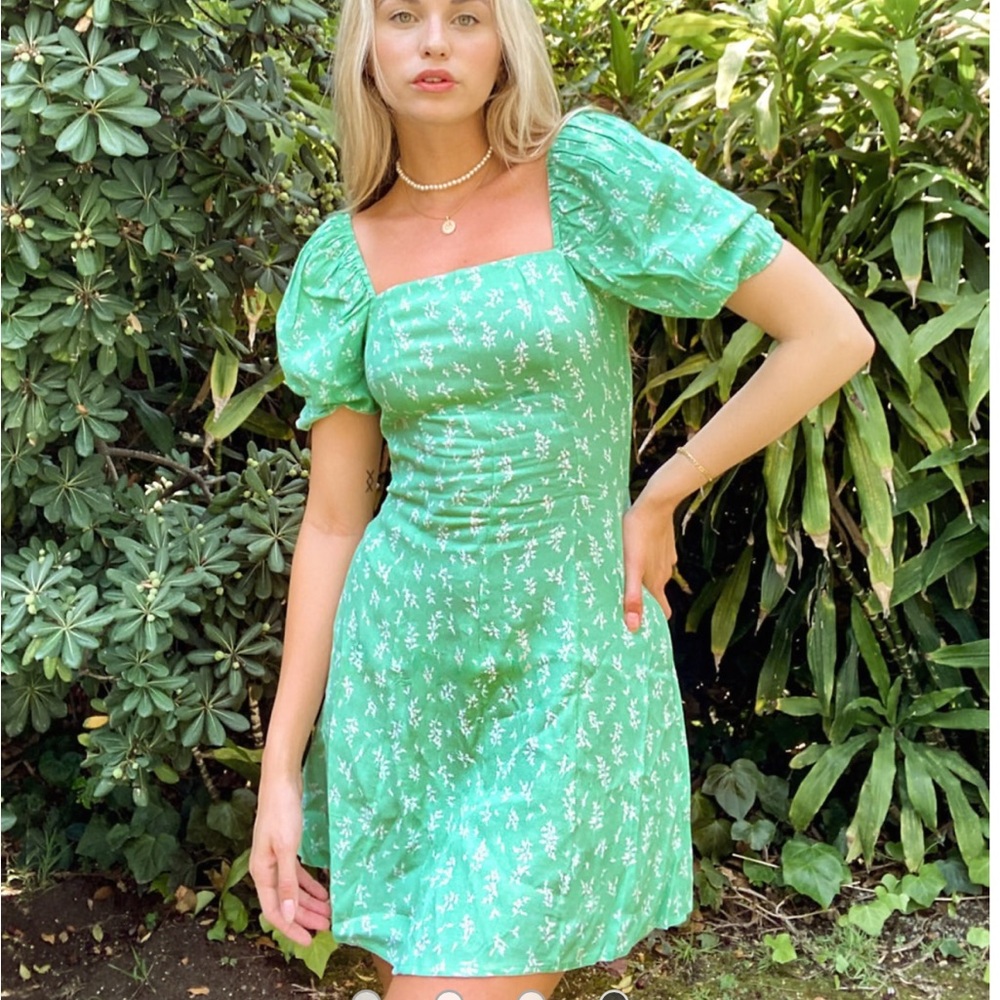 & Other Stories Floral Puff Sleeve Dress